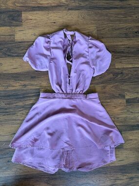 Altar'd State Mauve Pink Short Sleeve Cutout Romper